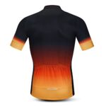 Mens Cycling Jersey Short Sleeve, Mountain Bike Shirt Youth Bicycle Clothes for Biking Biker Road Cyclist Black Orange Large