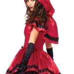 Leg Avenue 2 Piece Gothic Riding Costume Set-Sexy Hooded Cape and Peasant Dress for Women, Red/White, Medium