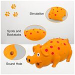 Andiker Dog Squeaky Toy, Dots Latex Dog Chew Toys with a Oinks Sound Squeaker Grunting Pig Dog Toy Durable Self Play 8″ Dog Squeeze Toy for Dental Biting Chasing to Kill Boring Time (Orange)