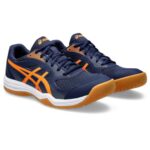 ASICS Men’s Upcourt 5 Indoor Sport Shoe, 10.5, Peacoat/Shocking Orange