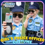 Luucio Girls Police Officer Costume for Kids, Police Costume for Kids, Halloween Costume for Girls, Role Play Kit for Girls