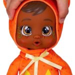 Cry Babies Tiny Cuddles Halloween Bonnie – 9″ Baby Dolls, Cries Real Tears, Orange and Yellow Pumpkin Themed Pajamas