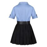 Gortykor Girls Police Officer Costume Kids Cop Uniform for Girls Cop Cosplay Costume (7-8 Years)