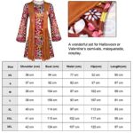 SATINIOR 70s 60s Hippie Costume Set 70s Outfits Accessories for Carnival Party Halloween Women Disco Dress for Girls(Red Floral, Adult Size (large))