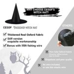 12pcs Halloween Black Witch Hats Costume Accessory Decorations, Thickened Hanging Wizard Hats Bulk for Women Kids with Hanging Rope Floating Porch Indoor Outdoor Hocus Pocus Decor Party Supplies