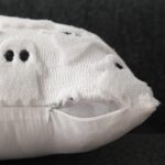 DFXSZ Halloween Pillow Covers 18×18 inch Set of 2 White Ghost Throw Pillow Cases Soft Plush Faux Fur Wool Couch Cushion Case for Chair Sofa Bedroom Living Room Home Decor PTK03A18