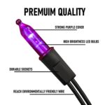 TW SHINE Battery Operated Halloween Lights, 50 LED 16FT Purple Halloween Lights Outdoor, Waterproof Mini String Tree Lights with 8 Modes, Halloween Decorations for Indoor Patio Garden Party Decor