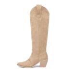 wetkiss Western Boots for Women Cowboy Boots for Women Cowboy Cowgirl Boots Mid Calf Cowboy Cowgirl Boots Knee High Cowboy Boots Tall Western Boots Boots for Women?Apricot-8?