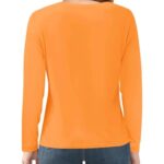 Haloumoning Girls Long Sleeve T Shirts Kids Fall Tops Crewneck Basic Tees 5-14Y Orange