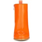 Allegra K Women’s Round Toe Zipper Chunky Heels Orange Ankle Boots 7 M US