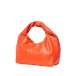 Verdusa Women’s Ruched Hobo Mini Handbag Clutch Purse Dumpling Pouch Bag Orange One-Size