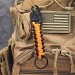 Generic Paracord Survival Keychain – Carabiner Clip and Keyring – Outdoor, Every-Day-Carry, Emergency, Camping, Hiking, Accessory (Orange)