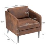 Karl home Mid-Century Accent Chair Retro Club Chair Bronzing Cloth Living Room Chair with Metal Legs Comfy Single Sofa, Orange