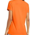 MAGCOMSEN Womens Running Shirts Short Sleeve T-Shirt Fitness Shirts Hiking Shirt Lightweight Summer Sun Shirts Workout Tee Orange M