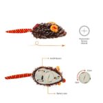 Gigwi Interactive Cat Toy Moving Mouse, Automatic Cat Toy Mice Electronic with Furry Tail, Squeaky Cat Toys for Indoor Cats/Outdoor Exercise (Orange Ear)