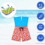 Cozople Boys Compression Swimsuit with Boxer Brief Liner Swimming Trunk Fish Swim Shorts Anti Chafe Orange Bathing Suit Quick Dry UPF Swimwear Size 10-12