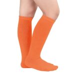 American Trends Youth Soccer Baseball Basketball Football Socks Youth Boys 8-12 Softball Socks for Girls Kids Hockey 1 Pack Orange 10-12 Years