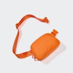 Pander Two Way Zipper Fanny Pack Nylon Everywhere Belt Bag for Women, Water Repellent Waist Packs, Crossbody Bags with Adjustable Strap (Dark Orange).