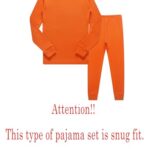 Family Feeling Little Girls Boys Long Sleeve Orange Pajamas Sets Cotton Jammies Kids Pjs Size 5