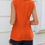 Poetsky Ladies Orange Tops Dressy Casual Mock Tutleneck Shirts Sexy Party Tank Top Orange XL