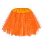 Century Star Sparkle Orange Tutu for Toddler Girls Turkey Tulle Ballet Skirts Princess Tutus for Baby Kids Infant 3 Layers Halloween Christmas Dress up Birthday Party Festival 2-8 Years