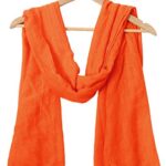 woogwin Women’s Cotton Scarves Lady Light Soft Fashion Solid Scarf Wrap Shawl (One Size, Orange)