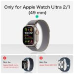 ESR 2 Pack Armorite Screen Protector for Apple Watch Ultra 2/1 (2024/2023/2022, 49 mm), Military Grade Protection, Tempered Glass Film with Aluminum Alloy Frame, Keep Original, Titanium & Orange