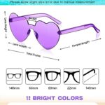Photect 12 Pair Graduation Gift Heart Shaped Sunglasses Rimless Candy Color Glasses for Women Men Summer Party Favor(Orange)