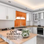American Linen Café Curtains for Kitchen, Bathroom Curtains with Valance, Embroidered lace Border. (Orange)