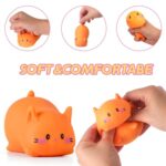 Cat Stress Balls Squishy Toys for Adults and Kids, Cat Squishy Squeeze Toys (Orange), Dough Ball Animal Squishy Stress Relief Fidget Sensory Toys, Kawaii Squishies for Party Favors, Easter, Birthday