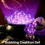 Jxueych Halloween Decorations Indoor – DIY Bubbling Witch Cauldron Set with Twinkling Lights – Perfect for Hocus Pocus Halloween Party Decorations